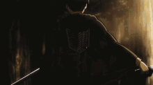 a person with a sword on their back
