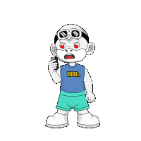 a cartoon character is wearing a shirt that says zhout