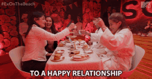 To A Happy Relationship Georgia Steel GIF - To A Happy Relationship Georgia Steel Callum Izzard GIFs