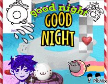a collage of images with the words good night on it