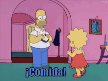 Homer No Comparte La Comida GIF - Homero Simpson Homer Simpson Lisa Simpson GIFs