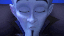 a pixel art drawing of a man with his eyes closed