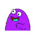 a pixel art drawing of a green monster with big eyes and a big smile .