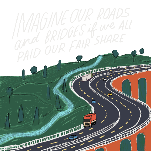 Imagine Our Roads And Bridges If We All Paid Our Fair Share Race Sticker - Imagine Our Roads And Bridges If We All Paid Our Fair Share Race Class Stickers