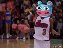 a cartoon of a basketball player wearing a jersey with the number 3 on it