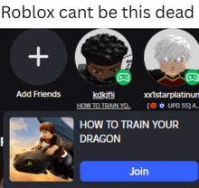 a screenshot of how to train your dragon with a blue join button