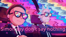 epic rick and morty simon say dont say nothing colors shades