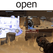 a screenshot of a video game that says open on the top