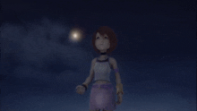 Kairi Looking Up At The Lightballs Kingdom Hearts 1 GIF