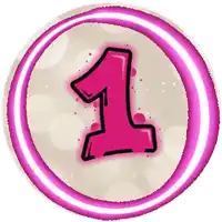 a pink circle with the number 1 inside