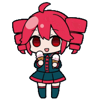 a cartoon girl with red hair holding two ice cream cones
