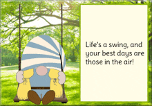 Animated Gnome On Swing Swinging Gnome Meme GIF - Animated Gnome On Swing Swinging Gnome Meme GIFs