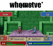 a screenshot of a video game with the words whomstve on the top