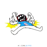 a drawing of a person with a shirt that says el conejo tito on it