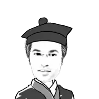 a black and white drawing of a man wearing a black hat with the words what written below him