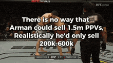 a ufc fight pass advertisement shows two men fighting in a cage