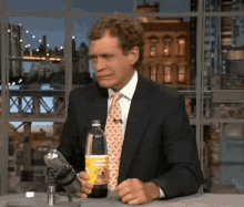 David Letterman Drinking Water GIF - David Letterman Drinking Water Bottled Drink GIFs