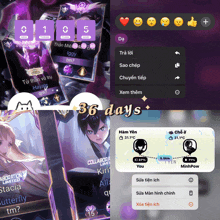 a screenshot of a phone screen with the words 36 days on it