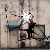 a drawing of a monster with a light coming out of it 's head