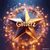 a glitterz logo with a star in the middle