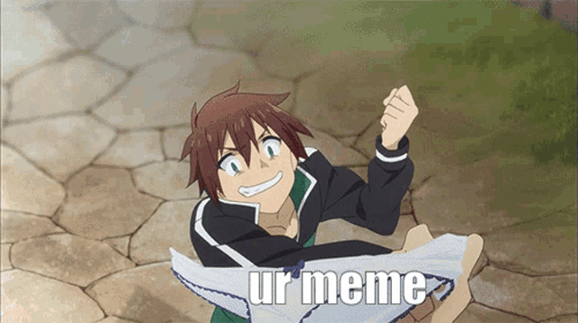 Stolen Anime Meme på X: Gender equality Let's introduce kazuma  sato😂😂😂 #KazumaSato #Konosuba #anime #animememe   / X