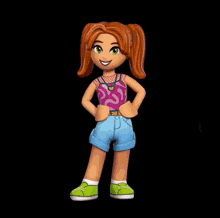 a cartoon girl with red hair and green eyes is standing next to a bubble