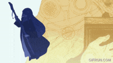 a gif from gifrun.com shows a silhouette of a person holding a wand