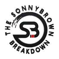a logo for sonny brown breakdown with a sb in a circle