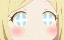 a close up of a person 's eyes with a cross in them
