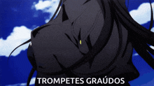 a picture of a woman with the words trompetes graudos written on it