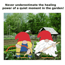 garden gnome gardening animated meme