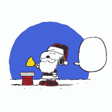 woof woof woof snoopy ringing the bell ho ho ho christmas spirit