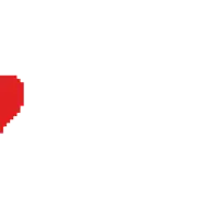 a pixel art of a red heart against a white background