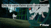a cartoon of pinky and the brain with the words dis tu veux faire quoi cette nuit below it