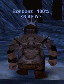a video game character named bonbonz is wearing a helmet with horns