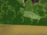 a cartoon of a man in a black suit with a green background