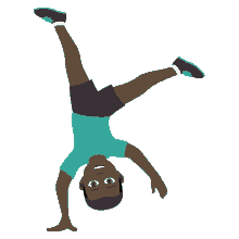 cartwheeling joypixels man doing cartwheel flip somersault
