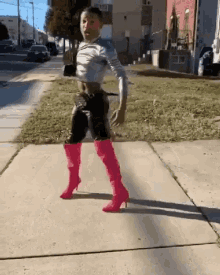 Hot Pink Boots Flip GIF
