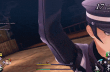 a screenshot of a video game with a 17 hit score