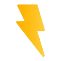 a yellow lightning bolt with a white background