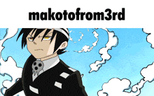 a picture of a man with a skull on his neck and the words makotofrom3rd below him