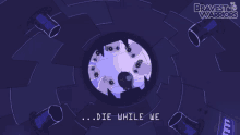 a video game called bravest warriors has a purple background
