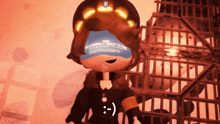 a cartoon character is wearing a blue hat that says i 'm late really about to die