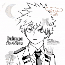 a black and white drawing of bakugo de giants