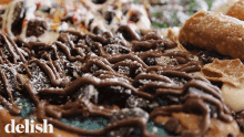 Assorted Flavor Dessert Pizza GIF - Dessert Pizza Chocolate Candy Toppings GIFs