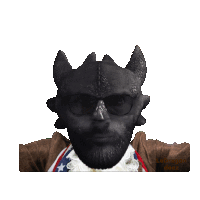 a man with a beard wearing sunglasses and a black mask