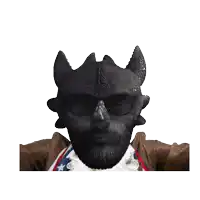 a man with a beard wearing sunglasses and a black mask