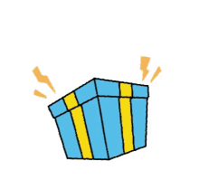 a cartoon of a person and a cat in a gift box