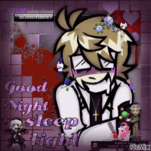 a good night sleep tight greeting card with a vampire