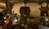 a cartoon scene with a drum that says " the weasel "